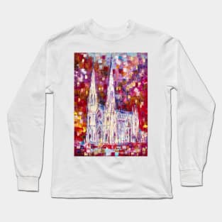 Gothic Grandeur: St. Patrick's Cathedral in New York Long Sleeve T-Shirt